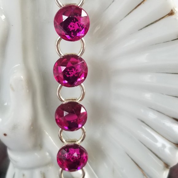 Hot Pink Fuchsia Link Bracelet GIFT Boxed NEW - Picture 9 of 11